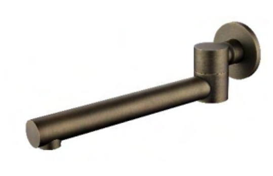 Antique Brass Bath Spout – Swivel ABK-0434 with 242mm length and swivel design for modern bathroom installations.