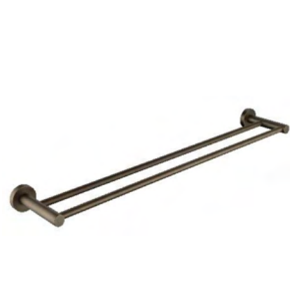 Antique Brass Double Towel Rail 600mm - Model AB-5048 - Elegant Bathroom Towel Holder with Double Rail Design