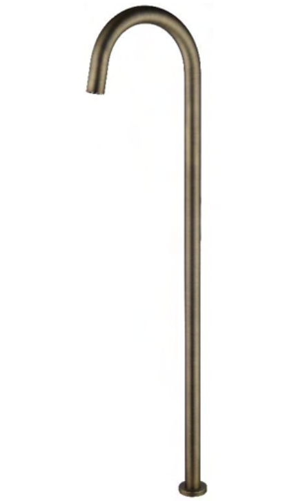 Antique Brass Floor Bath Spout ABM-727 with 902mm height and 757mm spout length, featuring a sleek antique brass finish for modern bathroom installations.