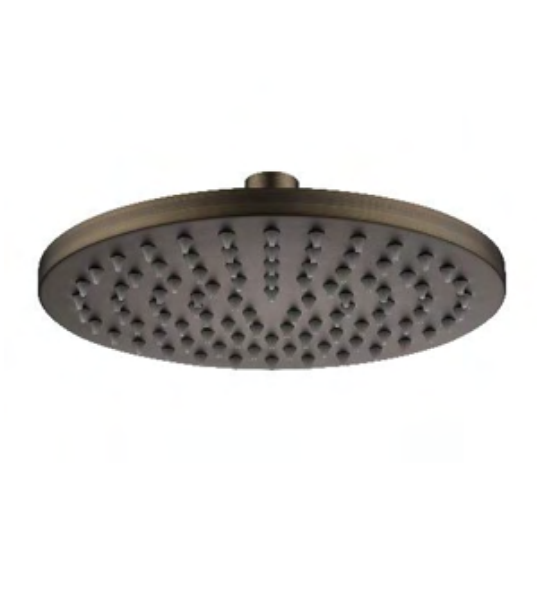 Antique Brass Shower Head ABS-25R with 250mm diameter and WELS 3-Star rating, ideal for larger shower setups.