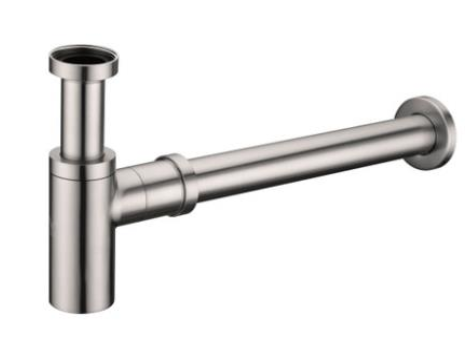 BN-GA283 Brushed Nickel 32mm P Trap - Sleek brushed nickel finish, durable and perfect for modern plumbing installations.