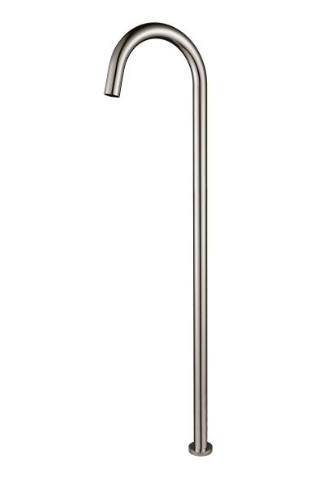 BNM-727 Brushed Nickel Floor Bath Spout, twist-screw installation, height 902mm, spout length 757mm, modern and sleek design.