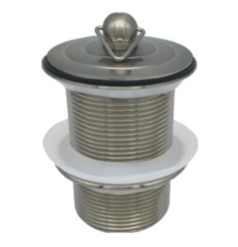 BNP105-40 Brushed Nickel Plug, 40mm NO Overflow, durable and stylish basin plug for modern bathrooms.