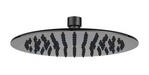 Black Round Shower Head – Ø 200mm with 6 Rubber Nipples and WELS 2 Star Rating