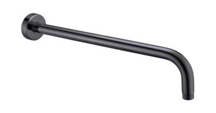 Black Round Wall Mounted Shower Arm – 300mm length with Matte Black Finish for Modern Bathrooms