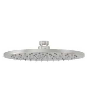 Brushed Nickel Shower Head BNS-20R – 200mm round showerhead with WELS 3-star rating for modern bathrooms.