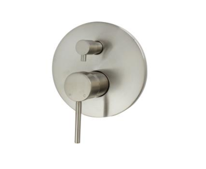 Brushed Nickel Wall Mixer with Diverter BNA-70D – Modern, wall-mounted mixer with 35mm cartridge and 160mm cover plate for stylish bathroom setups.