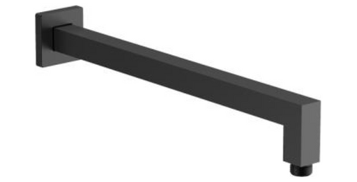 CGB-002 Black Square Wall Mounted Shower Arm – 400mm square design in matte black for modern bathrooms.