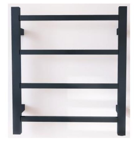 CNT-4S Black 4 Square Bars Non-Heated Towel Rack – Modern Bathroom Accessory