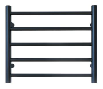 CNT-5R Black 5 Round Bars Non-Heated Towel Rack – Modern Bathroom Storage Solution