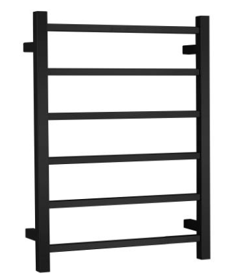 CNT-6S Black 6 Square Bars Non-Heated Towel Rack – Stylish Bathroom Storage Solution