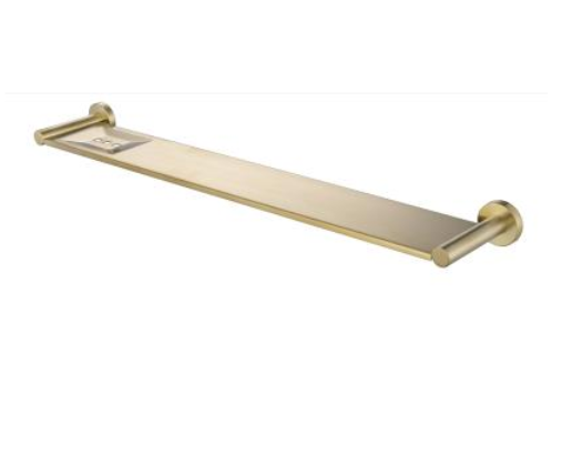 DG-5090-2 Brushed Gold Stainless Steel Shelf – 600mm wall-mounted shelf for modern bathrooms.