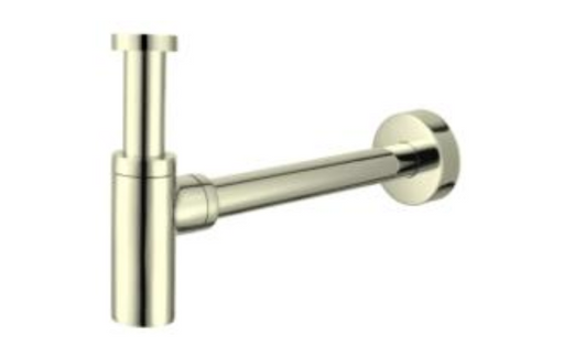 DG-GA283 Brushed Gold 32mm P Trap – Elegant plumbing fixture for modern bathroom drainage systems.