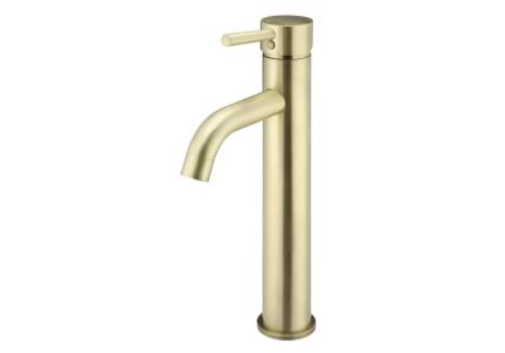 DGA-70Q Brushed Gold Tall Basin Mixer – Modern 35mm cartridge mixer with elegant design for contemporary bathrooms.