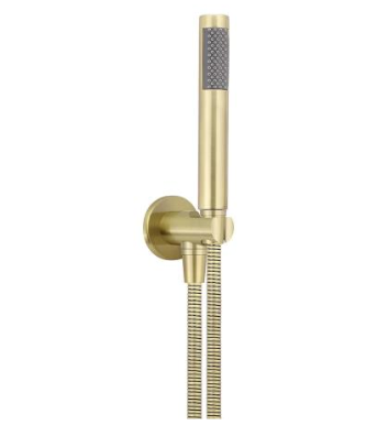 DGB-1042 Brushed Gold Shower Handpiece on Bracket – Modern Handheld Showerhead with Luxurious Gold Finish