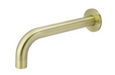 DGK-706 Brushed Gold Bath Spout – 200mm length with 60mm cover plate, providing smooth water flow for luxury bathroom setups.