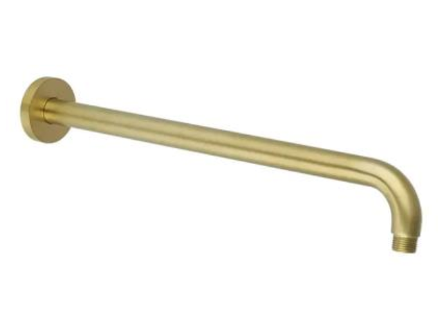 DGM-010 Brushed Gold Wall Mounted Arm – 300mm length, modern design with brushed gold finish, ideal for showerheads and bathroom fixtures.