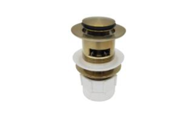 DGP107-32 OF Brushed Gold Pop-Up – 32mm with overflow and adapter for modern bathroom basins.