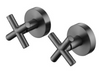 Gunmetal Cross Handle Taps UNX-406 – Modern bathroom taps with a cross handle design in durable gunmetal finish.