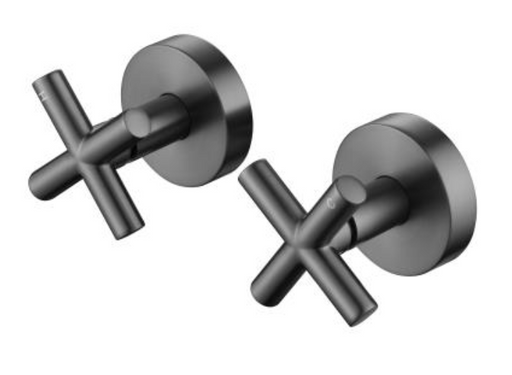 Gunmetal Cross Handle Taps UNX-406 – Modern bathroom taps with a cross handle design in durable gunmetal finish.