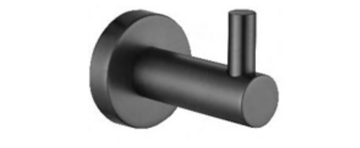 Gunmetal Robe Hook (Model: UN-5053-1) with sleek gunmetal finish and modern design, perfect for bathroom or laundry spaces.