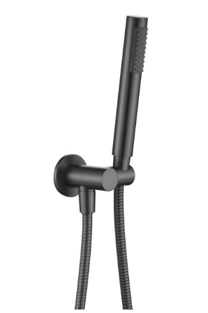 Gunmetal Shower Handpiece on Bracket (Model: UNB-1042), designed for modern bathrooms with a durable finish and efficient water flow.