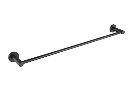 Gunmetal Single Towel Rail (Model: UN-5024) with a sleek 600mm design, ideal for modern bathroom or laundry room use.