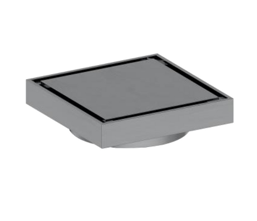 Gunmetal Tile Insert Floor Waste (Model: JD-DB101BS) with 80mm outlet for modern bathroom drainage solutions.