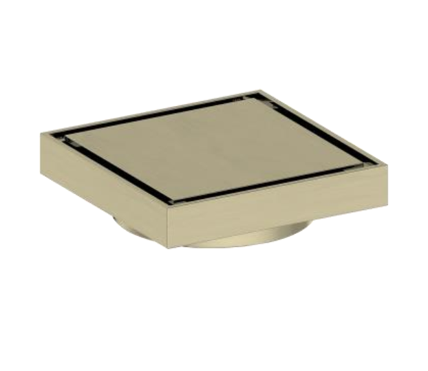 JD-DB101TS Brushed Gold Tile Insert Floor Waste – 80mm outlet with modern tile insert design for seamless bathroom installation.