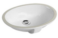 MG-567 Under Counter Basin – 435x353x175mm ceramic oval sink with 32mm waste hole and glossy white finish for modern bathrooms.