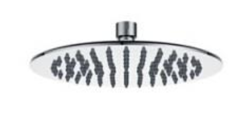 Round Showerhead SRR-081 – 200mm diameter, 10.5L/min water flow, and chrome finish for modern bathrooms.