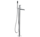 TFM-257 Round Floor Mixer Set – Chrome floor-mounted mixer set with swivel spout and hand shower for modern bathrooms.