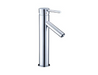 TK70H Round Tall Basin Mixer – Chrome tall basin mixer with high-arching spout for modern bathroom designs.