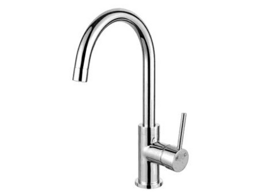 TK70K-S Round Kitchen/Laundry Mixer – Chrome high-arching kitchen faucet with 35mm cartridge for modern kitchens and laundries.