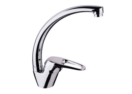 TK72G Duck Handle Kitchen Mixer – 40mm cartridge, 256mm mixer height, 228mm(H) x 186mm(D) spout, WELS 5 Star, modern kitchen faucet.