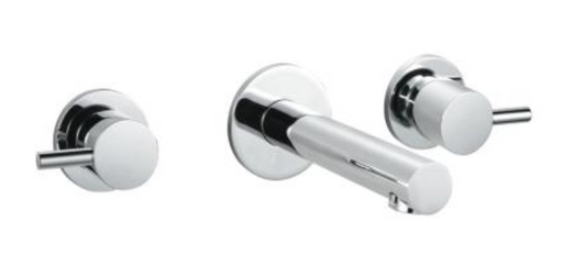 TPR-104 Round Handle Bath Set – Chrome wall-mounted bath set with modern round handles.