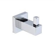 6053 Square Robe Hook – Chrome square wall-mounted hook for contemporary bathroom use.