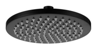 Black Round Shower Head – Ø 200mm with 7 Rubber Nipples and WELS 3 Star Rating