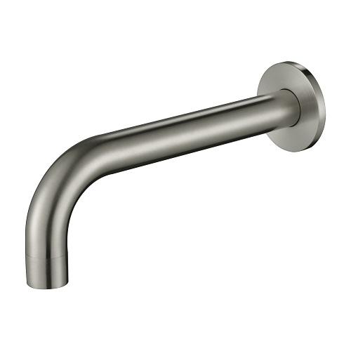 Brushed Nickel Spout BNK-706 – 200mm spout with a 60mm cover plate, offering efficient water flow for modern bathrooms and kitchens.