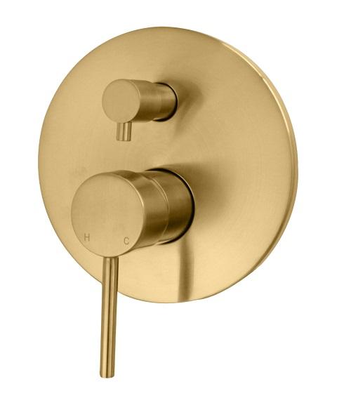 Brushed Gold Shower Mixer With Diverter