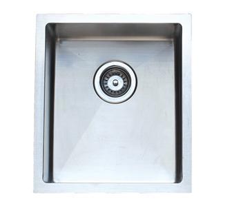 Square Undermount Sink BS-3540R with spacious bowl and polished stainless steel finish.