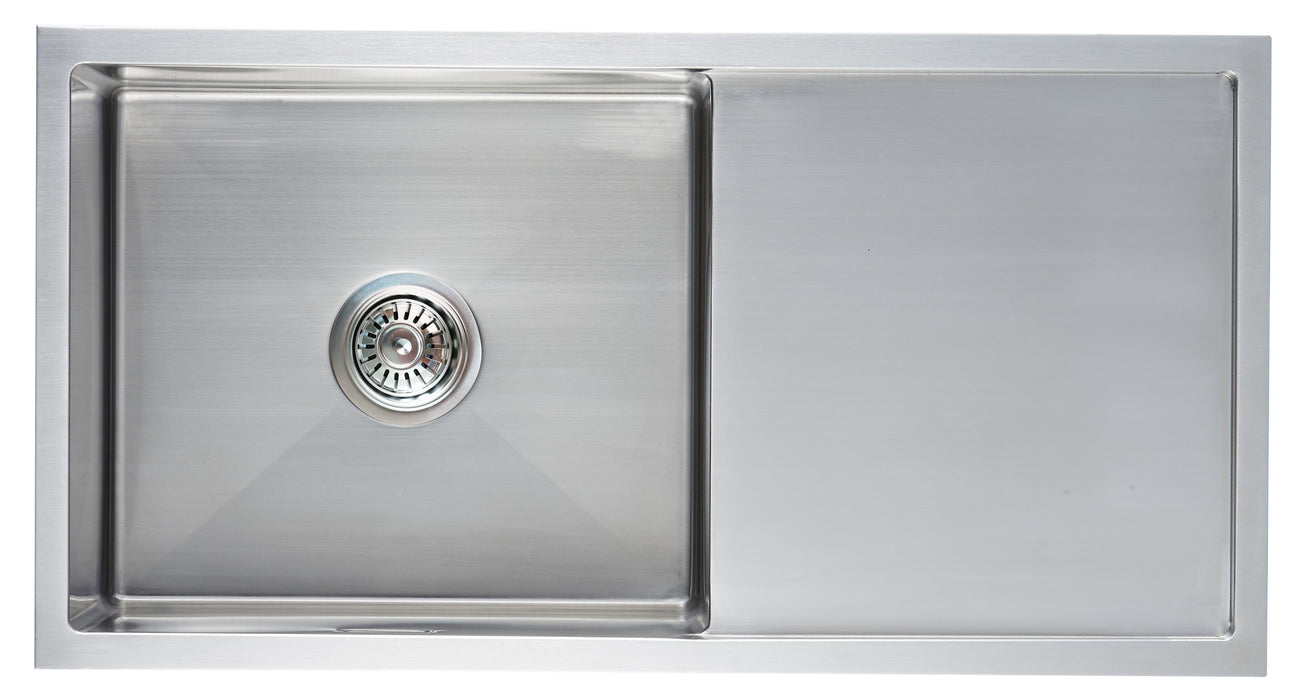 Square Undermount Sink BDF-7440 with polished stainless steel finish and spacious bowl.