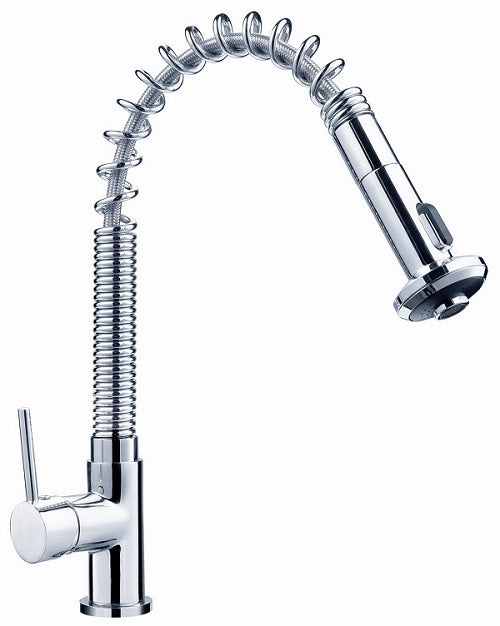 TYO-1841 Vege Spray Mixer – Chrome kitchen mixer with flexible spray head and high spout for modern kitchens.