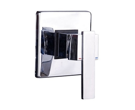 TYO-42W Square Wall Mixer – 35mm cartridge chrome wall mixer with 110mm cover plate for modern bathrooms.